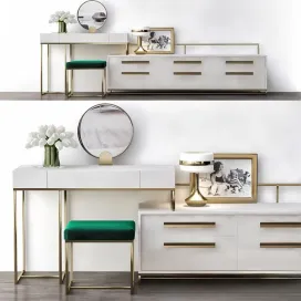 Toilet table by turri with mirror ottoman decor